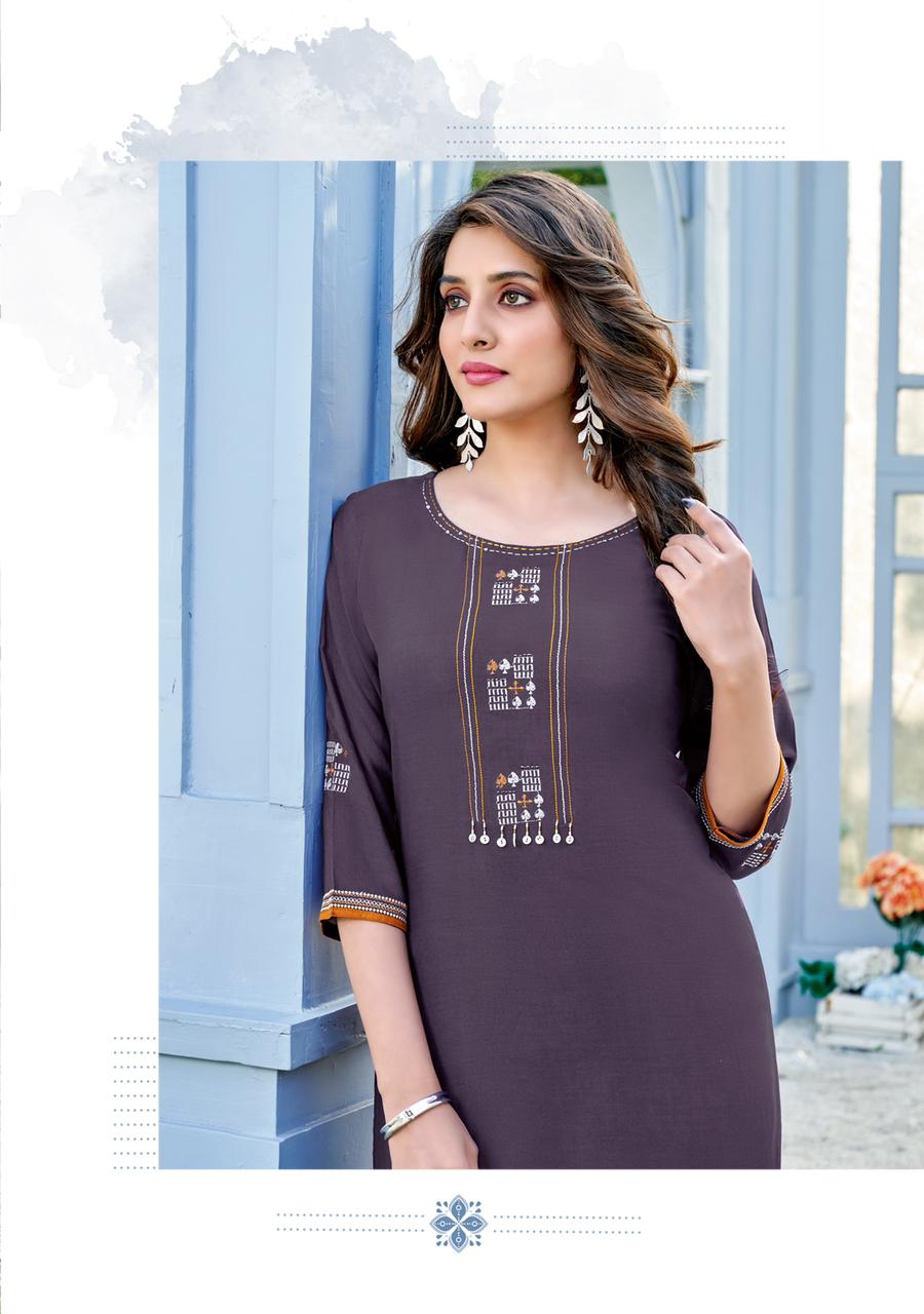Wooglee Sunshine New Designer Ethnic Wear Kurti With Bottom Collection